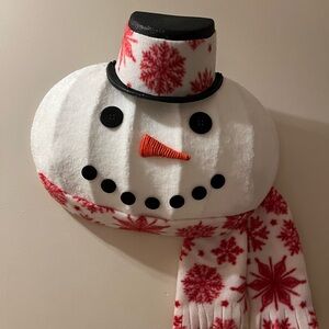 Festive Snowman Wall Decor with Scarf